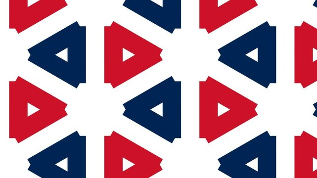 french flag colors on a kaleidoscopic abstract geometric motion background video