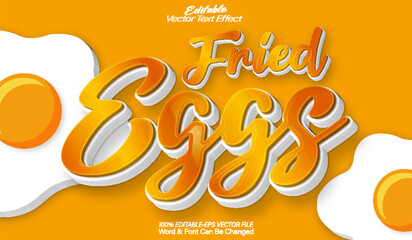 Fried Eggs Vector Text Effect Editable Alphabet Orange Yolk Food Farm