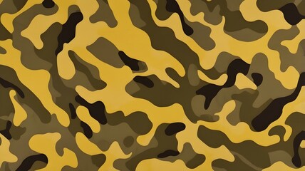 Yellow Abstract Stylish Camouflage Military Seamless Pattern