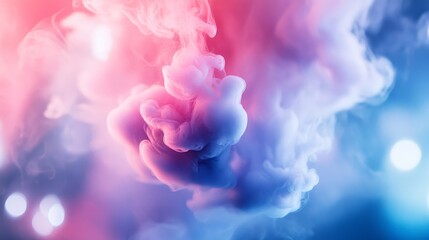 Fototapeta premium Vibrant Smoke Explosion in Pastel Pink and Blue