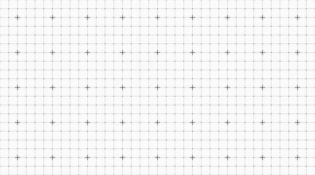 White background with a bright black line grid creating a square pattern. Blueprint background for technology, architecture, or infographic project concept. Blank grid paper sheet vector illustration