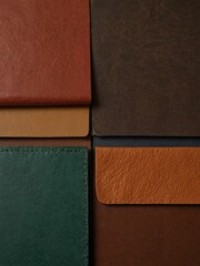 Fototapeta premium Photo of assorted leather samples in various colors.