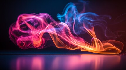 Vibrant Smoke Swirls in the Darkness