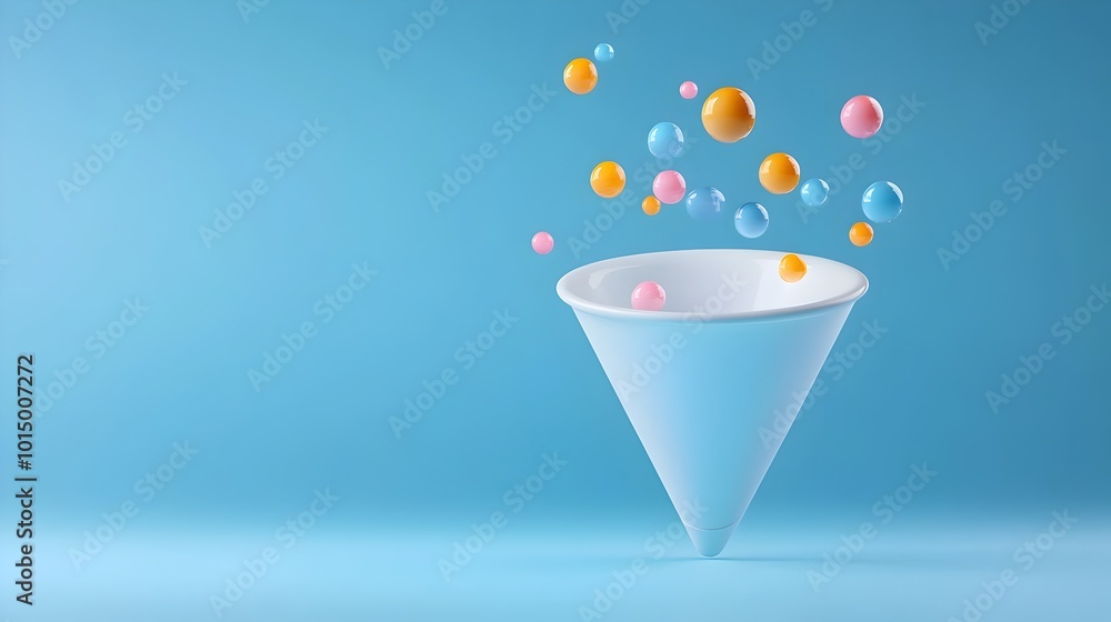 Poster stunning 3d rendered collection of geometric funnel shapes in a minimalist abstract design the image