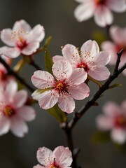 Fototapeta premium Pink sakura flower with five petals