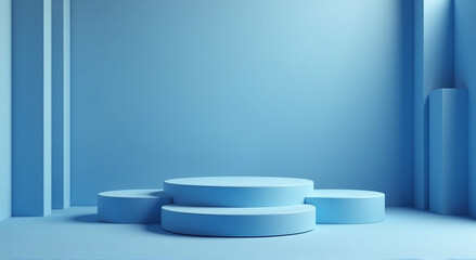 blue empty room