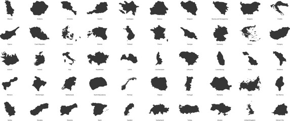 Countries in Western, Southern, Northern and Eastern Europe. Vector illustration