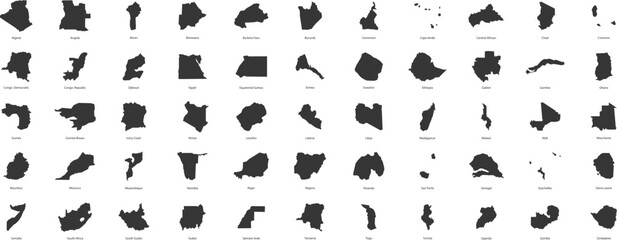 List of African countries. Vector illustration
