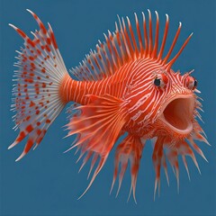 Fototapeta premium Lionfish Bundle Isolated on Background - Side and Front View