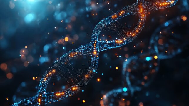 Evolving Healthcare Technology: DNA Helix Transforming into Personalized Holographic Health Profile