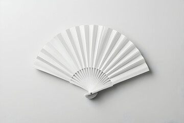 White Paper Folding Fan on White Background Illustration