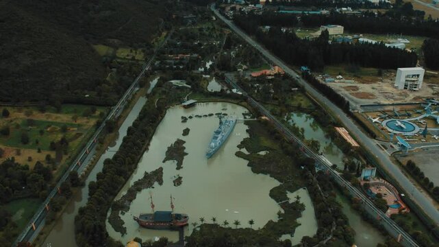 vista a&eacute;rea del parque Jaime duque, ubicado en Bogot&aacute; Colombia