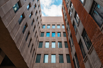 Low angle view of minimalist style building.