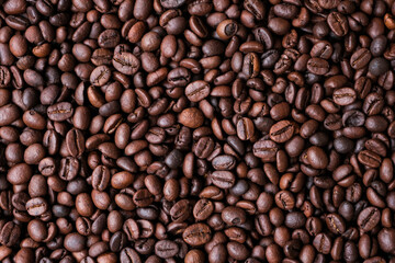 Roasted coffee beans for background