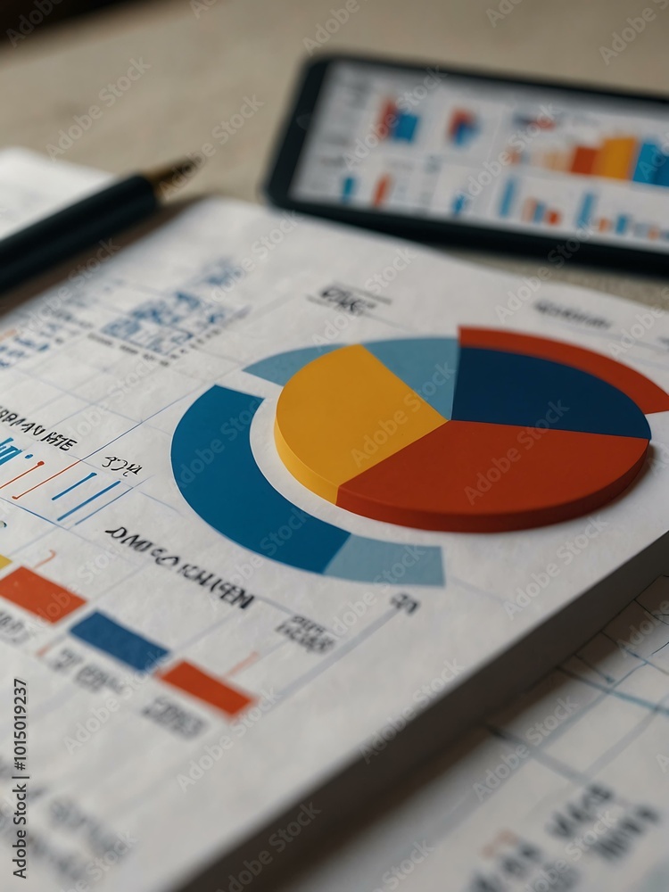 Poster professional analyzing data with charts and graphs.