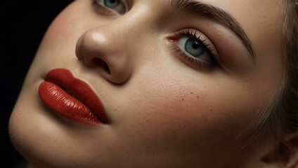 Professional makeup close-up in a studio setting.