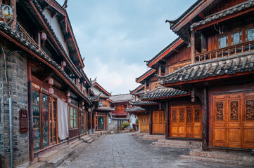 The ancient town of Lijiang in traditional Chinese architectural style