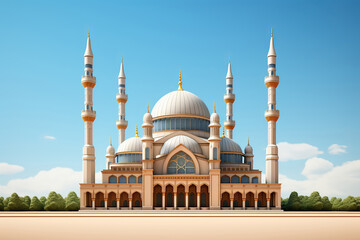 Naklejka premium Elegant Mosque Designs: A Blend of Tradition and Modernity