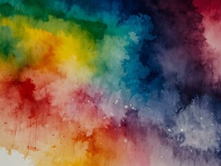 Fototapeta premium Rainbow watercolor wash with vibrant hues