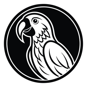 recommend clip art: Parrot silhouette logo design vector with dark color on white background