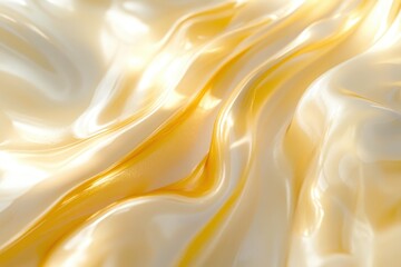 Obraz premium Golden Silk Drape: Luxurious, shimmering folds of golden silk fabric create a captivating texture and elegant backdrop. The gentle light enhances the rich, warm tones and smooth surface.