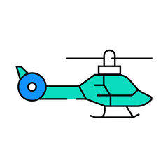 helicopter fly transport line icon vector. helicopter fly transport sign. isolated symbol illustration