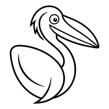 recommend clip art: Silhouette Pelican bird logo design, line art pelican bird logo template 
