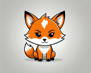 Obraz premium CARTOON CHIBI FOX ORANGE