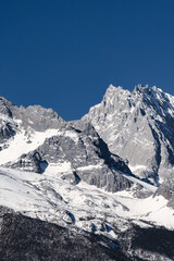 Close-up of Snow Mountain under pure blue sky