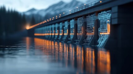 Engineer using CFD Computational Fluid Dynamics software to optimize dam design, CFD in hydraulic engineering, Digital water modeling