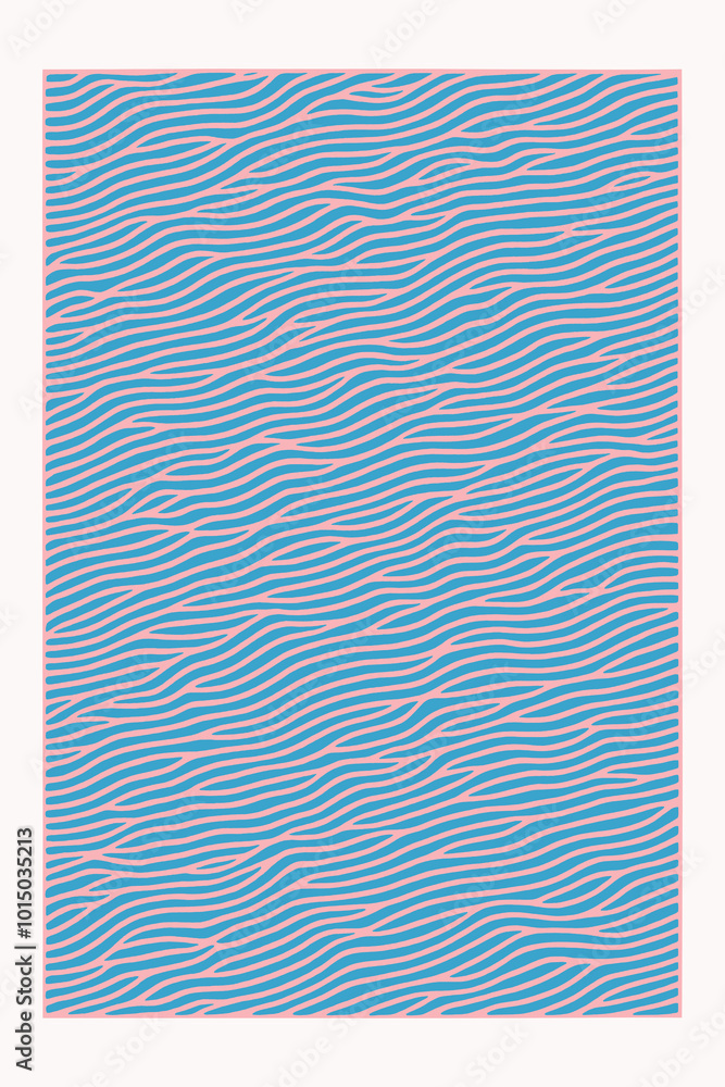 Poster wave pattern print. wall art. modern art. created with generative ai technology