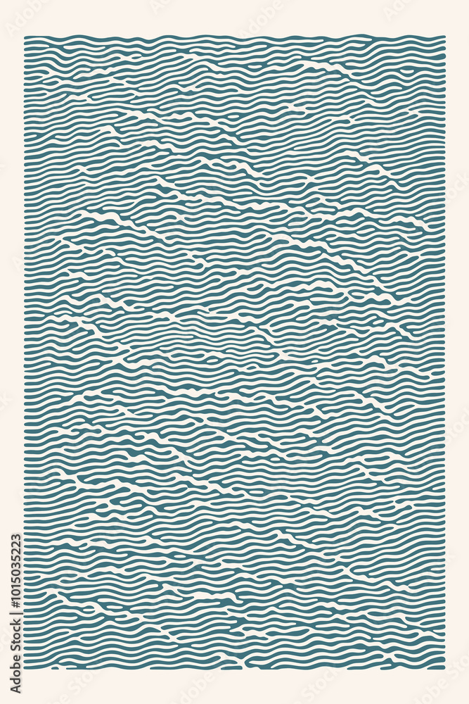 Poster wave pattern print. wall art. modern art. created with generative ai technology