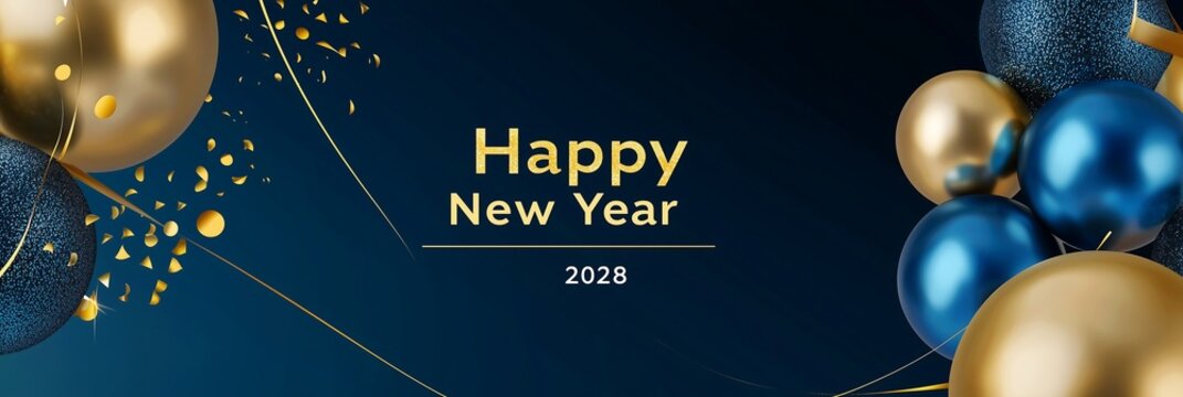 Happy New Year 2028,2028年 新年おめでとうございます。
 Generative AI - Powered by Adobe