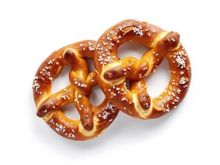 Two Soft Pretzels Isolated On White Background