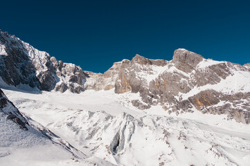 Alpine and snowy scenery in winter