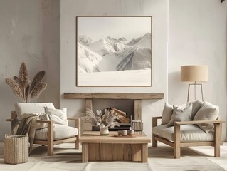 Cozy Living Room with Mountain View