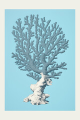 Coral print. Wall art. Modern art. Created with Generative AI technology