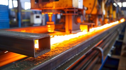 Detailed depiction of channel steel in industrial equipment support structures under natural light