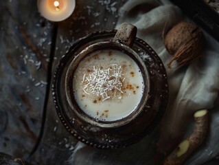 Fototapeta premium Coconut Milk Drink with Ginger
