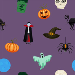 Halloween seamless pattern background vector illustration
