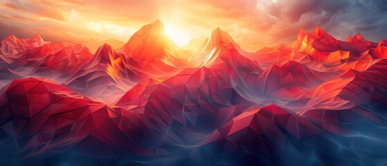 Fiery Sunset Cloudscape Blazing Across the Twilight Sky