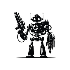 High-Tech Robotic Design Silhouette for Science Fairs and Technology Conferences