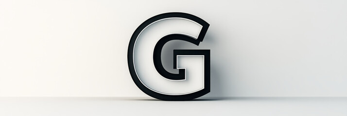 The letter G in bold, black, outlined font on a white background.
