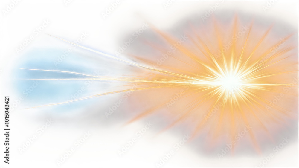 Poster bright explosion with colorful rays emerging from a central point against a white background