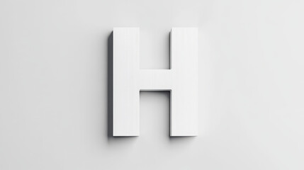 Obraz premium A white letter H stands out against a simple white background.