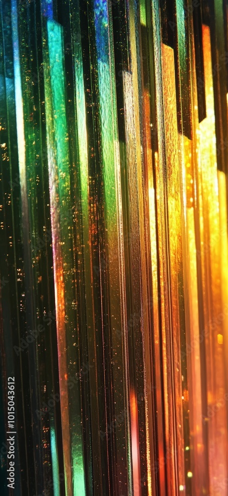 Poster colorful abstract pattern with vertical stripes of light and reflection.