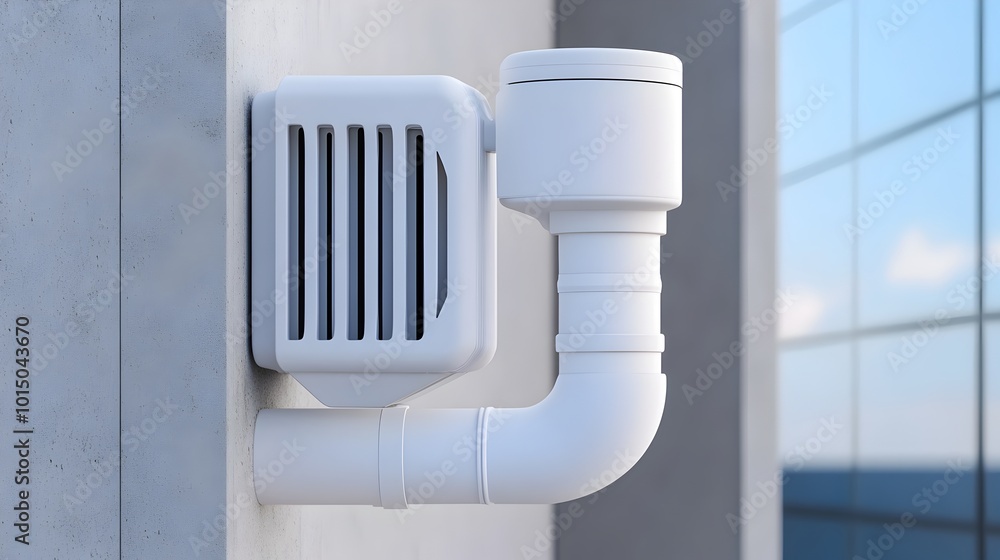 Poster technical setup of an air conditioning condensate drain pipe an essential component of the hvac syst