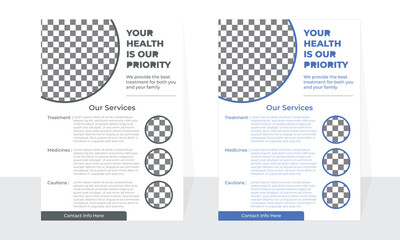 Medical flyer with circular shapes along with proper spacing to provide information