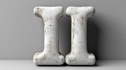 The number II rendered in a white, worn-out font on a gray background.