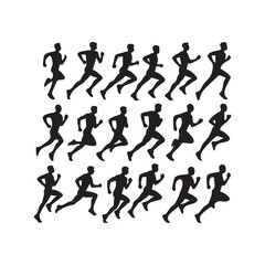 Running men silhouettes